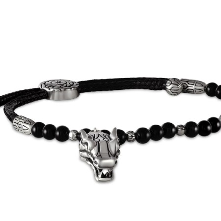 Sterling Silver Bracelet Dyed Black Agate (B305939BAGSL925)