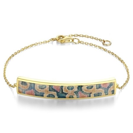 Sterling Silver w/ Yellow Plating Bracelet Enamel (B311213ENASY925)