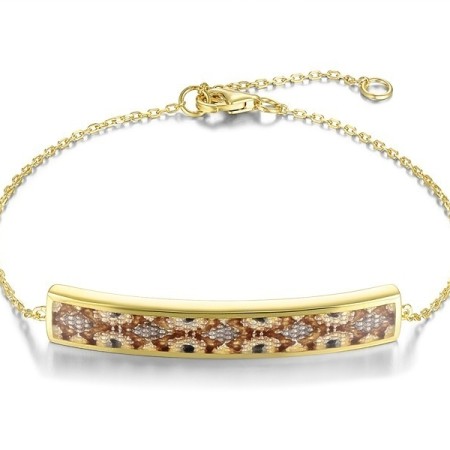 Sterling Silver w/ Rose Plating Bracelet Enamel (B311224ENASR925)