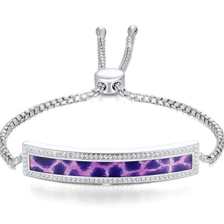 Sterling Silver Bracelet Enamel,White Cubic Zirconia (B311270ENA1SL925)