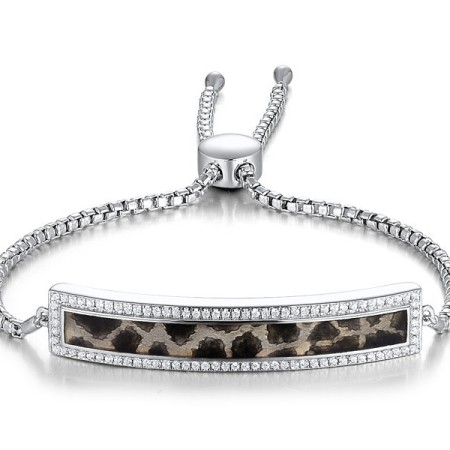 Sterling Silver Bracelet Enamel,White Cubic Zirconia (B311270ENASL925)