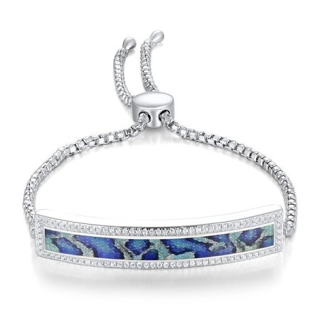 Sterling Silver Bracelet Enamel,White Cubic Zirconia (B311280ENA1SL925)