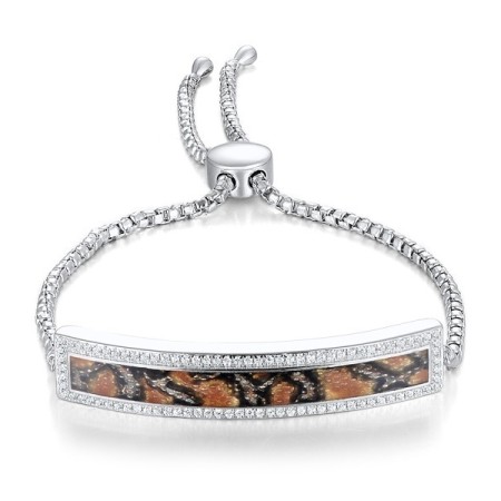 Sterling Silver Bracelet Enamel,White Cubic Zirconia (B311280ENA2SL925)