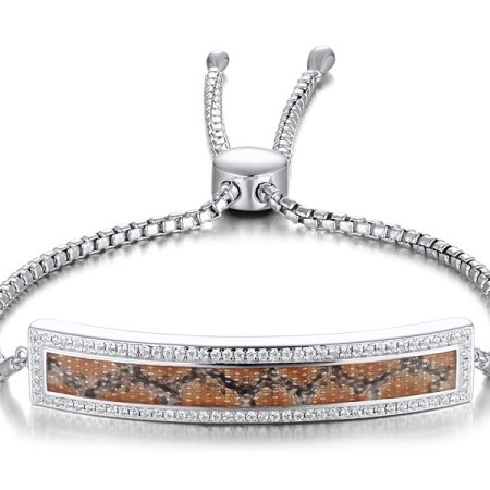 Sterling Silver Bracelet Enamel,White Cubic Zirconia (B311286ENA1SL925)