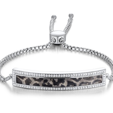 Sterling Silver Bracelet Enamel,White Cubic Zirconia (B311287ENA1SL925)