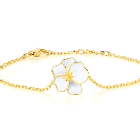 Sterling Silver w/ Yellow Plating Bracelet Enamel (B313584SENASY925)