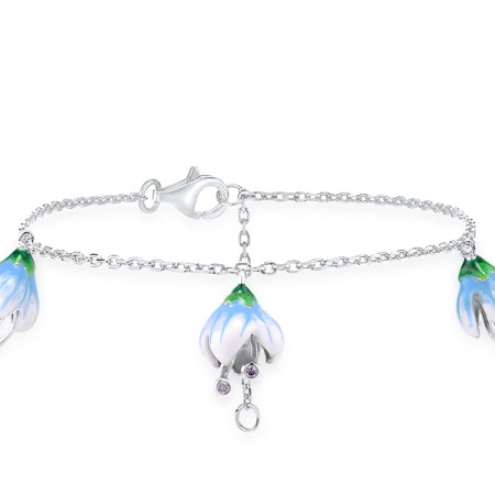 Sterling Silver Bracelet Enamel,Amethyst Cubic Zirconia (B313942ENASL925)