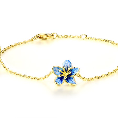 Sterling Silver w/ Yellow Plating Bracelet Enamel (B313944ENASY925)