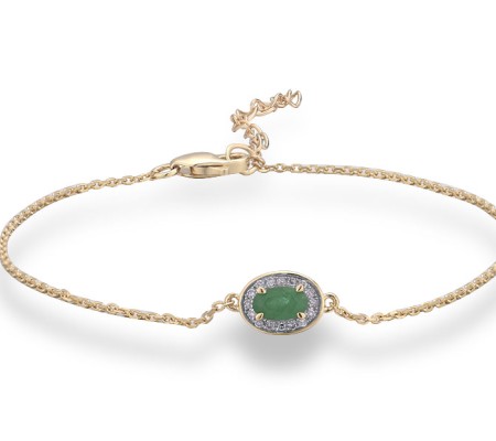 14KYW Bracelet Diamond,Emerald (B315082EMR14KYW)