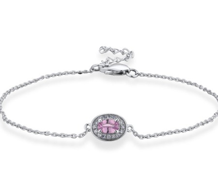 14KW Bracelet Diamond,Pink Sapphire (B315082PIS14KW)