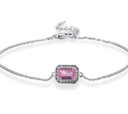 14KW Bracelet Diamond,Pink Sapphire (B315083PIS14KW)