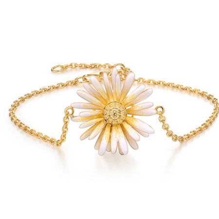 Sterling Silver w/ Yellow Plating Bracelet Enamel,Yellow Nano Cubic Zirconia (Ci (B315796ENASY925)