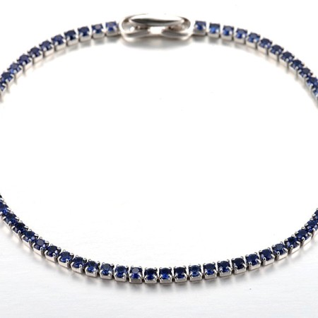 Sterling Silver Bracelet Created Sapphire (B318127CRSSL925-6.5)