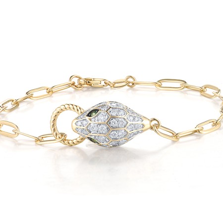 14KYWB Bracelet Diamond,Green Garnet (B318968GNG14KYWB)