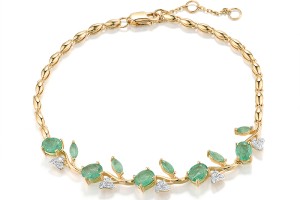 14KYW Bracelet Diamond,Emerald (B319437EMR14KYW)