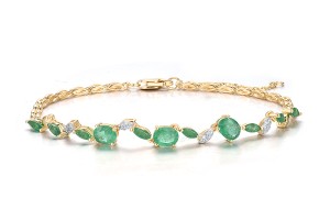 14KYW Bracelet Diamond,Emerald (B319438EMR14KYW)