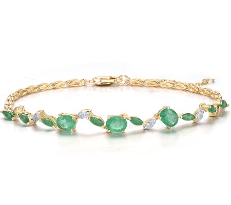 14KYW Bracelet Diamond,Emerald (B319438EMR14KYW)