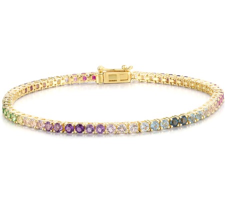 14KY Bracelet Amethyst,Blue Topaz (Sky Blue),Blue Topaz (Swiss Blue),Green Garnet,London Blue Topaz,Peridot,Pink Sapphire,Ruby,White Topaz (B319799MUL14KY)