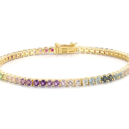 14KY Bracelet Amethyst,Blue Topaz (Sky Blue),Blue Topaz (Swiss Blue),Green Garnet,London Blue Topaz,Peridot,Pink Sapphire,Ruby,White Topaz (B319799MUL14KY)