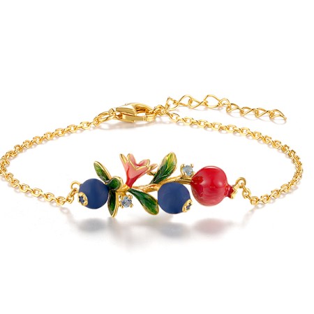 Sterling Silver w/ Yellow Plating Bracelet Blue Spinel,Enamel (B320600ENSSY925)