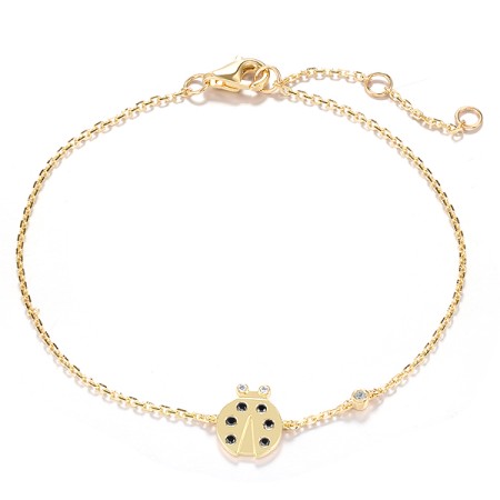 14KY Bracelet Black Diamond,Blue Topaz (Swiss Blue),Diamond (B321199LBD14KY)