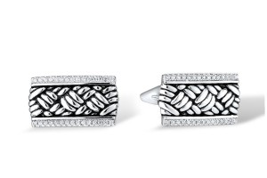 Sterling Silver Cufflink White Cubic Zirconia (C312266AWCZSL925)