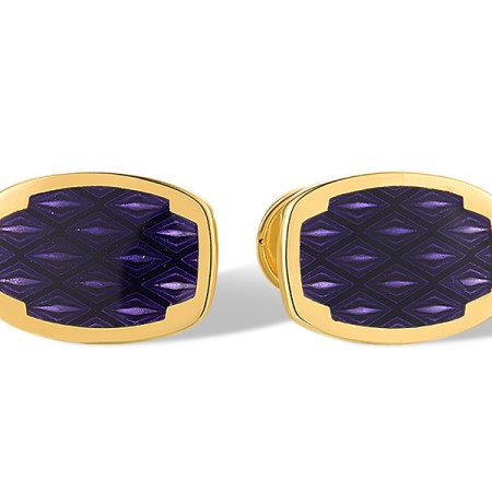 Sterling Silver w/ IONIC YELLOW PLATING Cufflink Enamel (C314548ENASP925)