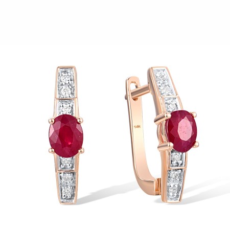 14KRW Earrings Diamond,Ruby (E300025RUY14KRW)