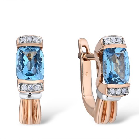 14RTT Earrings Blue Topaz (Swiss Blue),Diamond (E300210BLT14RTT)