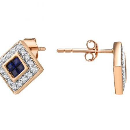 14KRW Earrings Blue Sapphire,Diamond (E300433SAP14KRW)