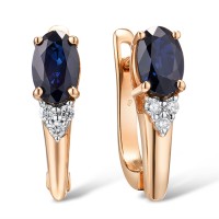 14KRW Earrings Blue Sapphire,Diamond (E300815SAP14KRW)