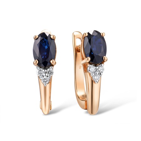 14KRW Earrings Blue Sapphire,Diamond (E300815SAP14KRW)