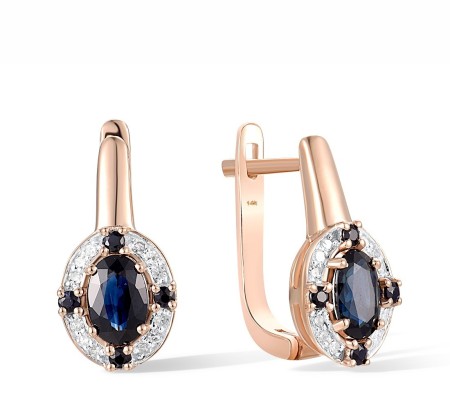 14KRW Earrings Blue Sapphire,Diamond (E300824SAP14KRW)
