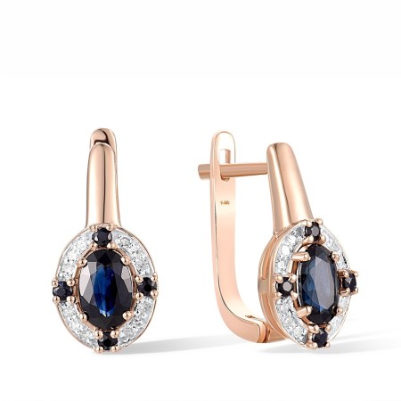14KRW Earrings Blue Sapphire,Diamond (E300824SAP14KRW)