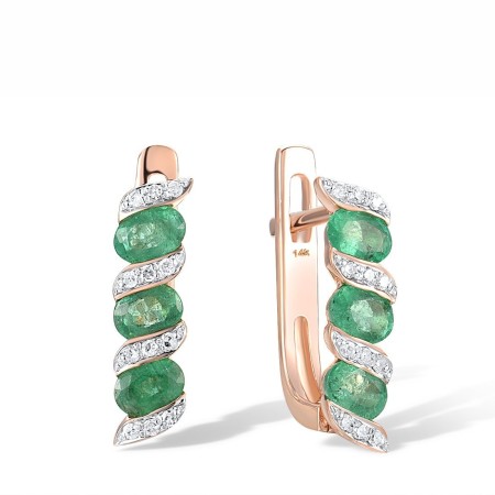 14KRW Earrings Diamond,Emerald (E300833EMR14KRW)