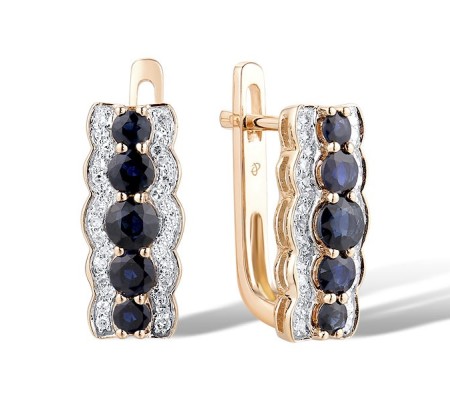14KRW Earrings Blue Sapphire,Diamond (E300834SAP14KRW)