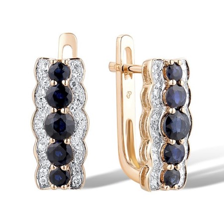14KRW Earrings Blue Sapphire,Diamond (E300834SAP14KRW)