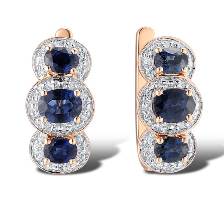 14KRW Earrings Blue Sapphire,Diamond (E300847SAP14KRW)