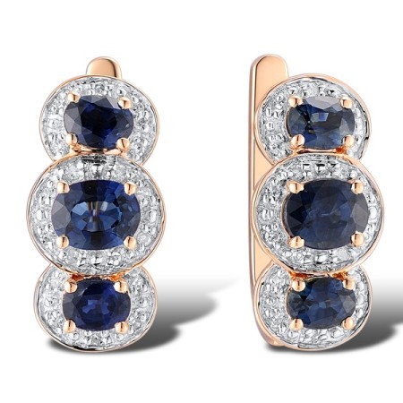 14KRW Earrings Blue Sapphire,Diamond (E300847SAP14KRW)