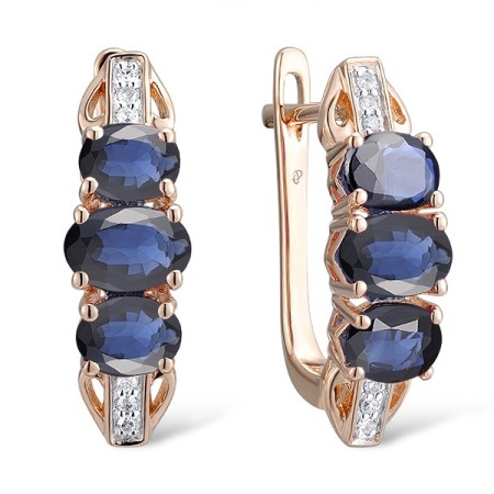 14KRW Earrings Diamond,Blue Sapphire (E300860SAP14KRW)