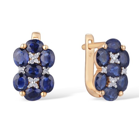 14KRW Earrings Blue Sapphire,Diamond (E300865SAP14KRW)
