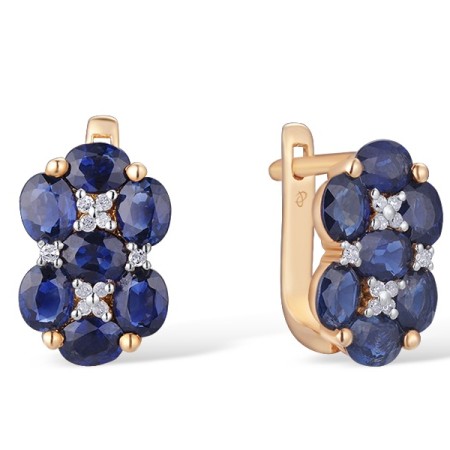 14KRW Earrings Blue Sapphire,Diamond (E300865SAP14KRW)