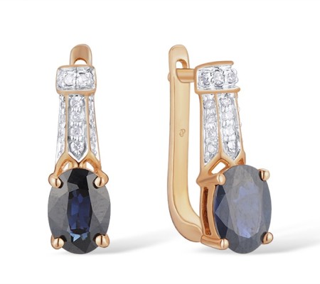 14KRW Earrings Blue Sapphire,Diamond (E300872SAP14KRW)