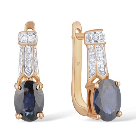 14KRW Earrings Blue Sapphire,Diamond (E300872SAP14KRW)