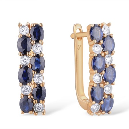 14KRW Earrings Blue Sapphire,Diamond (E300873SAP14KRW)