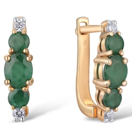 14KRW Earrings Emerald,Diamond (E300877EMR14KRW)