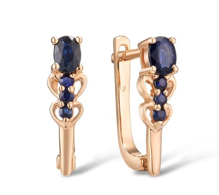 14KR Earrings Blue Sapphire (E300911SAP14KR)