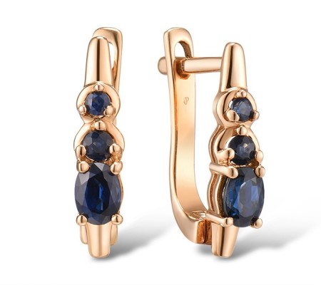 14KR Earrings Blue Sapphire (E300912SAP14KR)