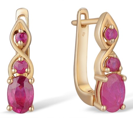 14KR Earrings Ruby (E300914RUY14KR)