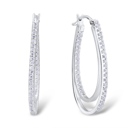 Sterling Silver Earrings White Cubic Zirconia (E301046WCZSL925)